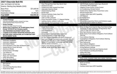 2027 Chevrolet Bolt RS