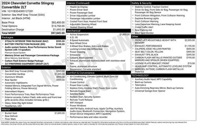 2024 Chevrolet Corvette Stingray 2LT