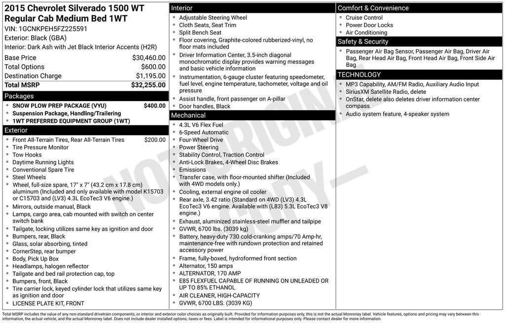 2015 Chevrolet Silverado 1500 Work Truck