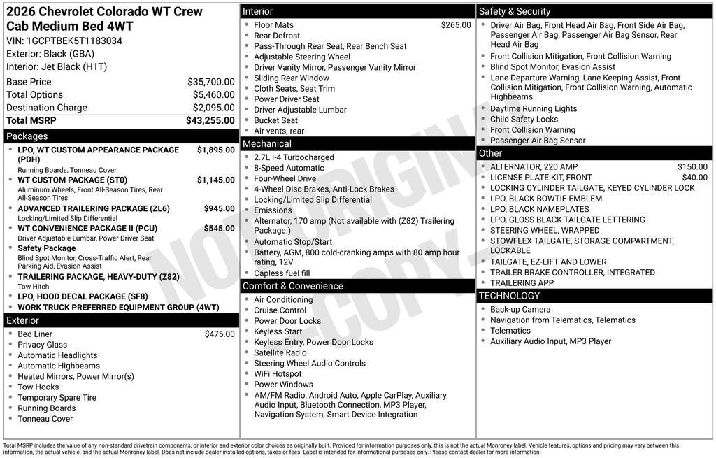 2026 Chevrolet Colorado WT