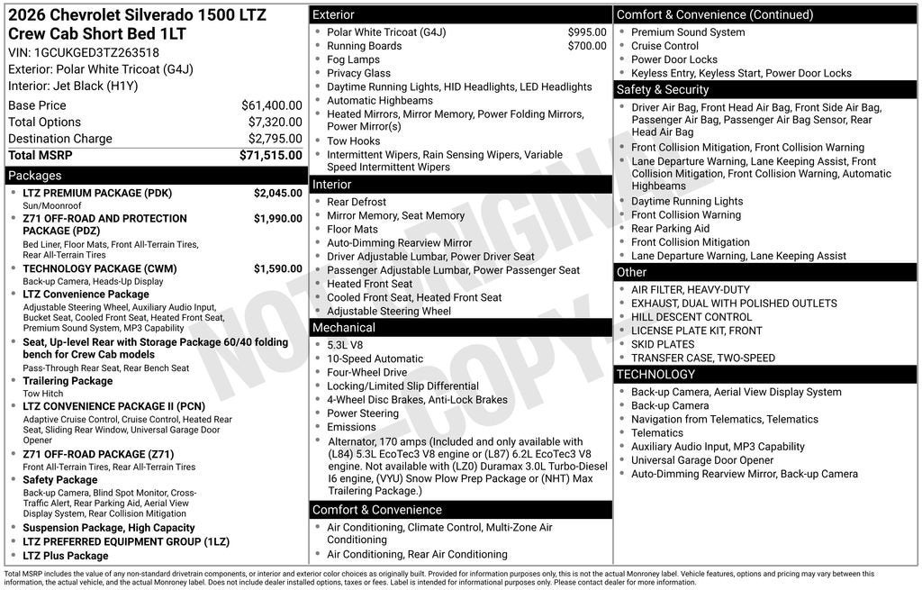 2026 Chevrolet Silverado 1500 LTZ