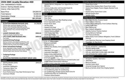 2026 GMC Acadia Elevation