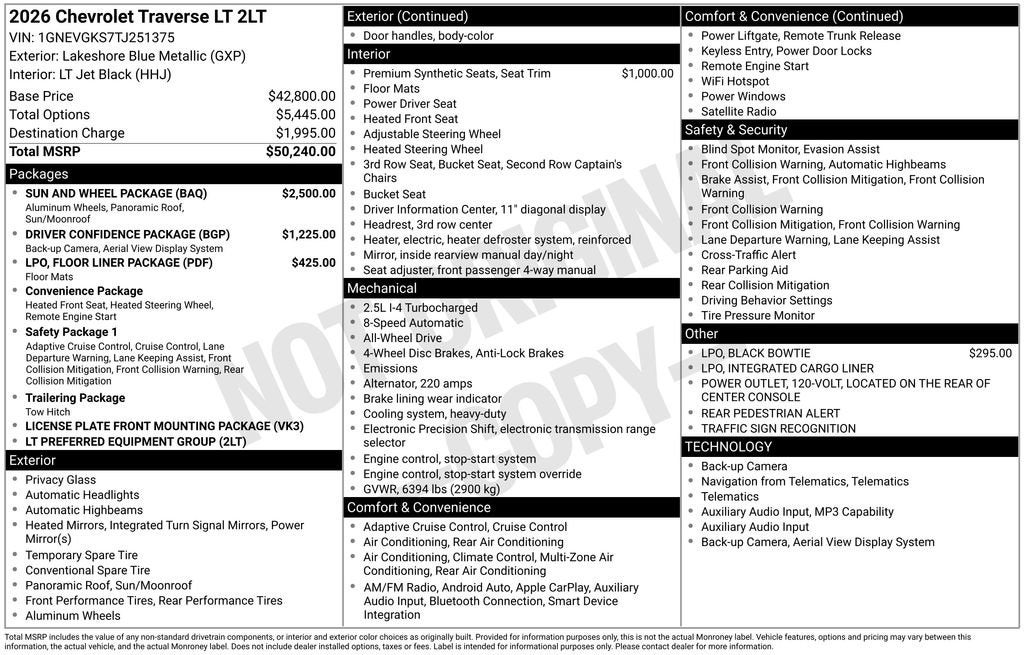 2026 Chevrolet Traverse LT