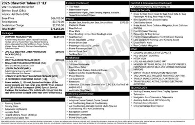 2026 Chevrolet Tahoe LT