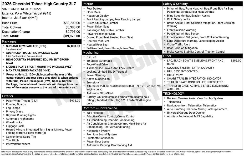 2026 Chevrolet Tahoe High Country