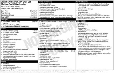 2022 GMC Canyon 4WD AT4 w/Leather