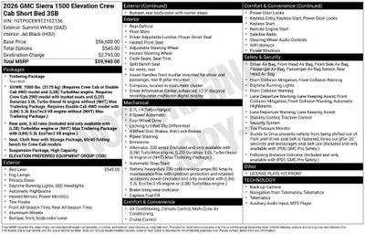 2026 GMC Sierra 1500 Elevation