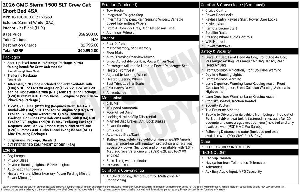 2026 GMC Sierra 1500 SLT