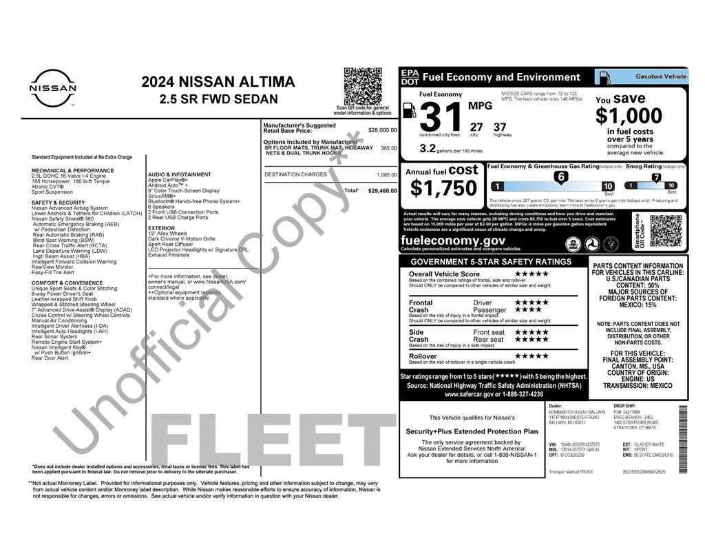 2024 Nissan Altima 2.5 SR