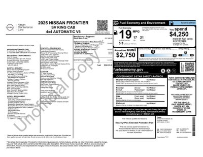 2025 Nissan Frontier King Cab SV 4x4
