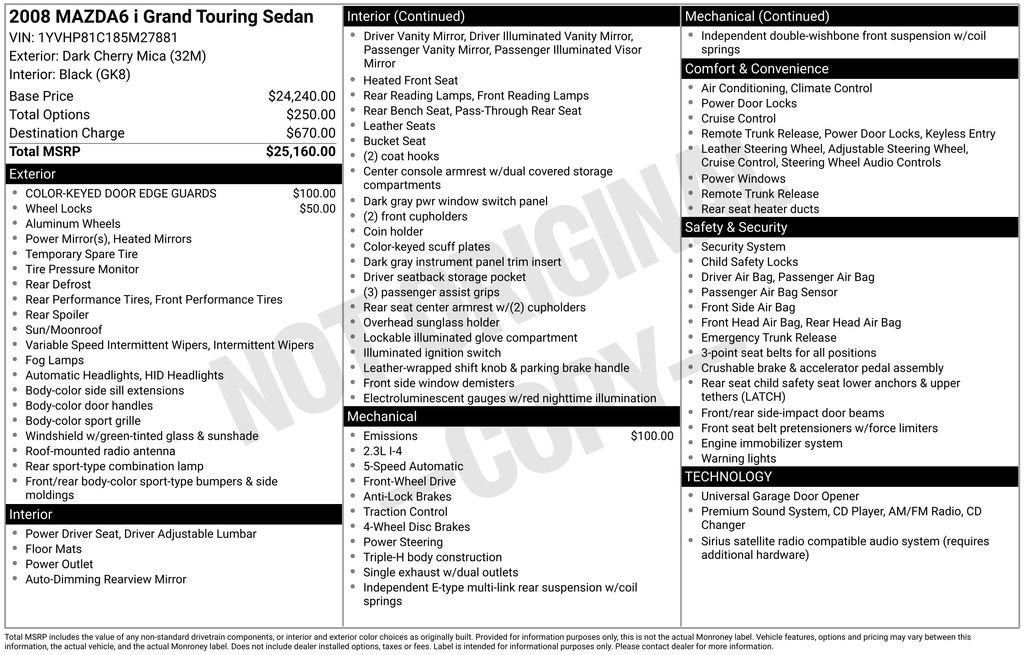 2008 Mazda Mazda6 i Grand Touring
