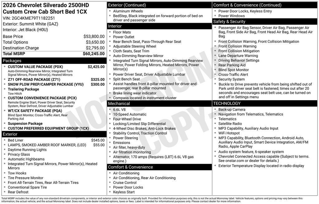 2026 Chevrolet Silverado 2500 HD Custom