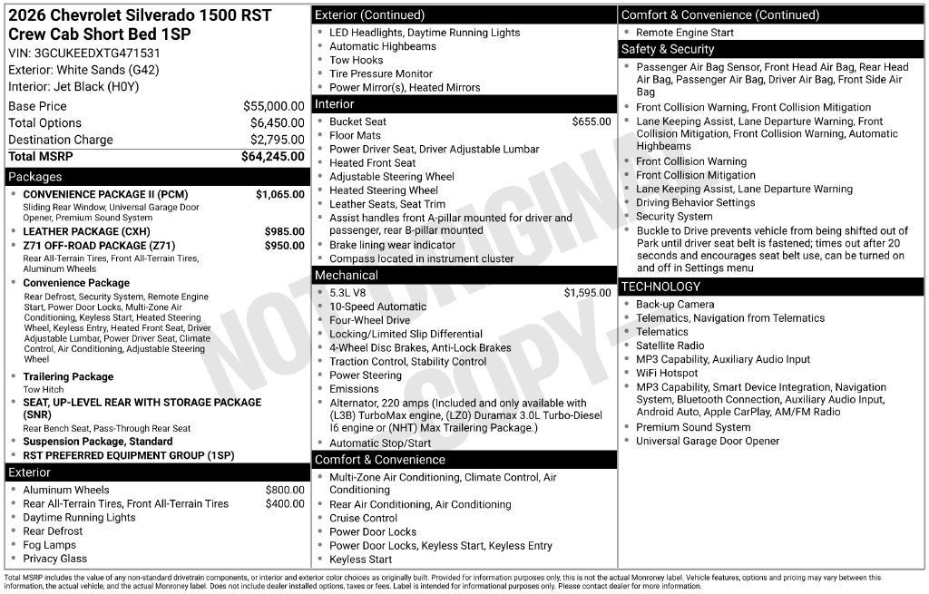 2026 Chevrolet Silverado 1500 RST