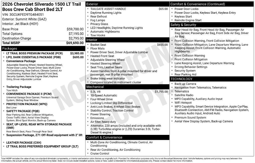2026 Chevrolet Silverado 1500 LT Trail Boss