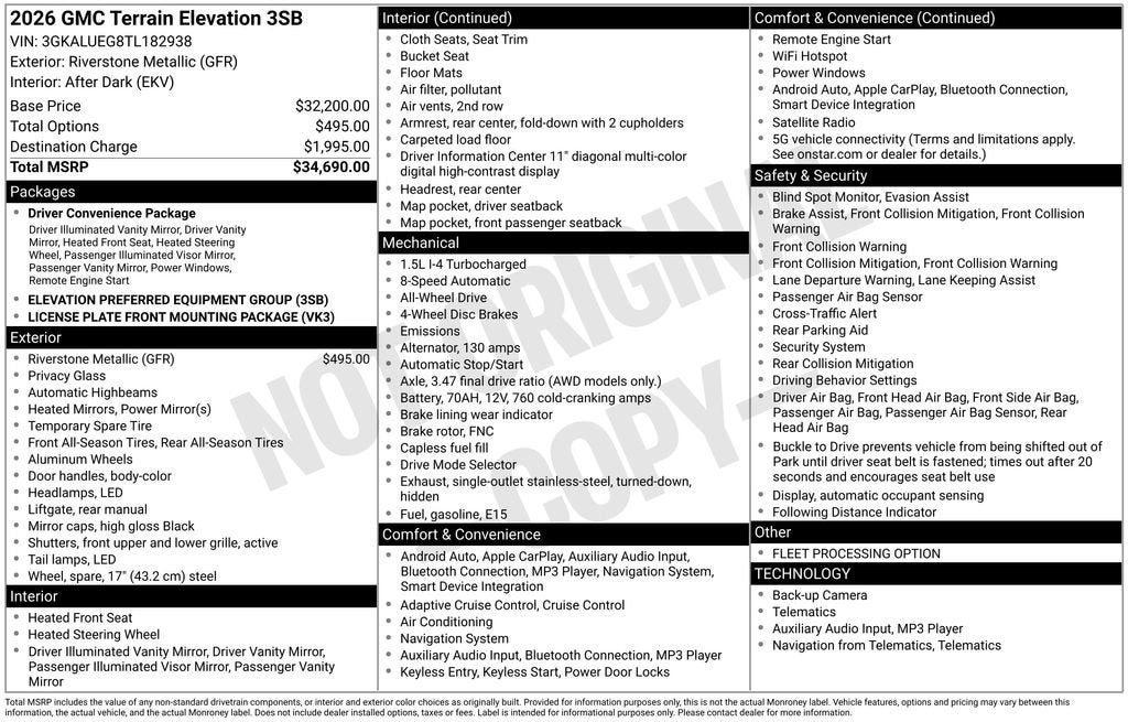 2026 GMC Terrain Elevation