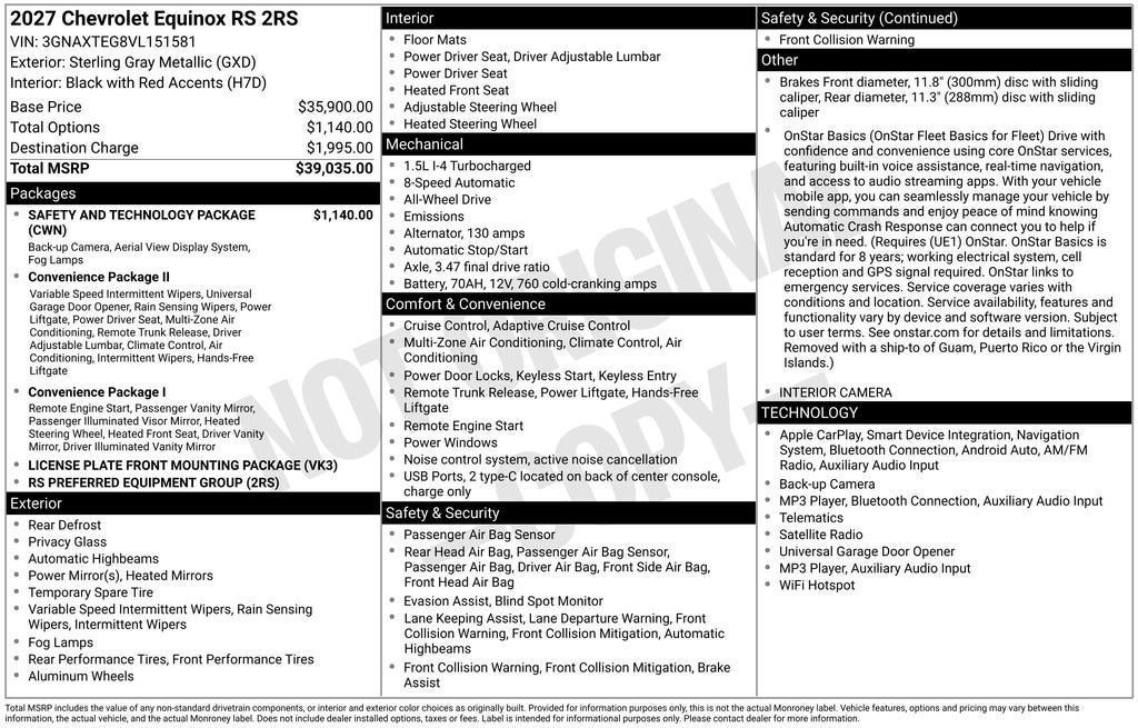 2027 Chevrolet Equinox RS