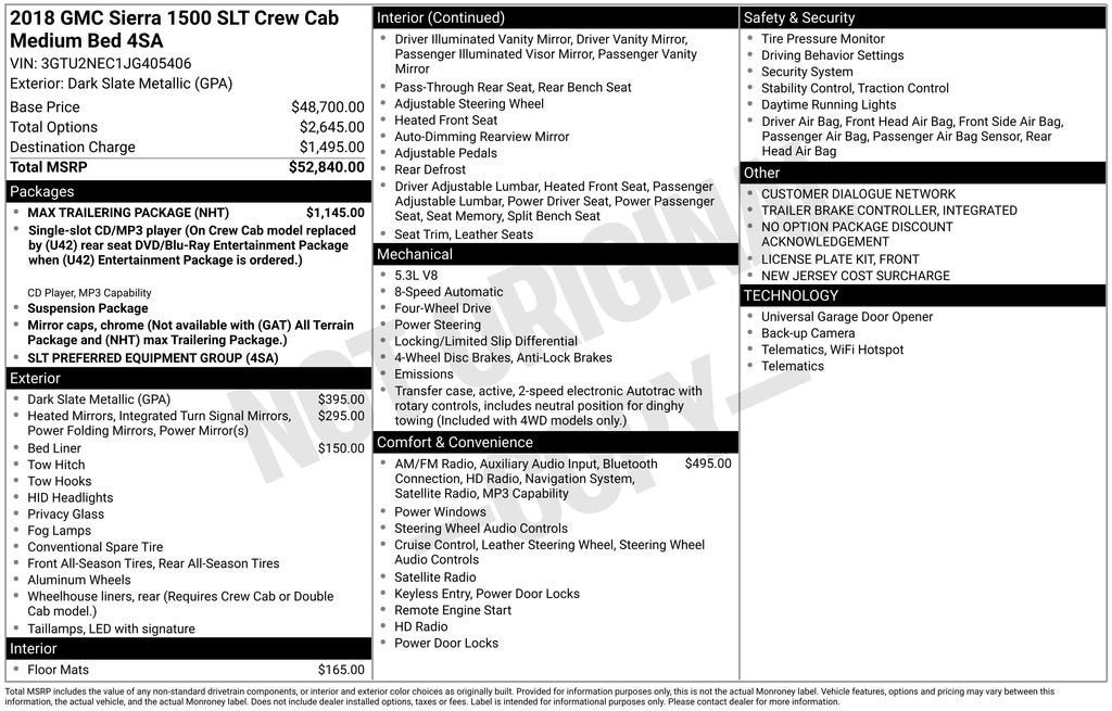 2018 GMC Sierra 1500 SLT