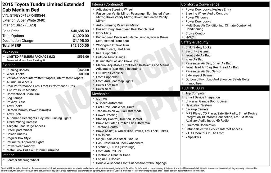 2015 Toyota Tundra 4WD Truck LTD