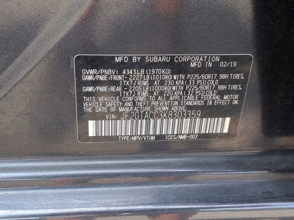 2019 Subaru Crosstrek 2.0i Premium