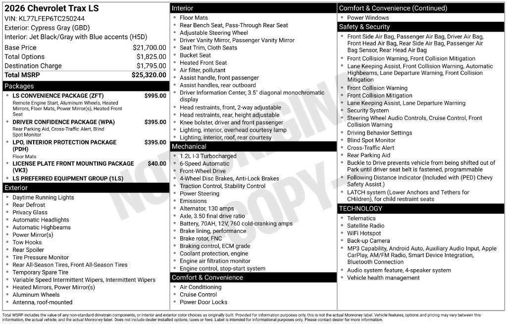 2026 Chevrolet Trax LS