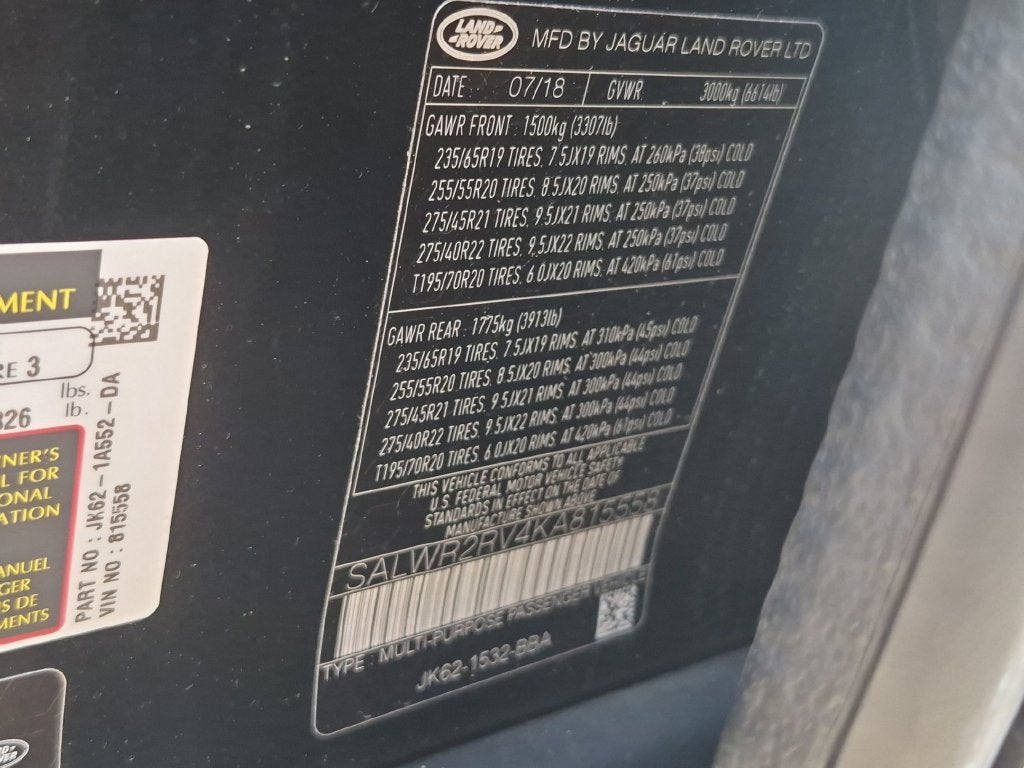 2019 Land Rover Range Rover Sport HSE